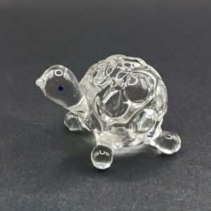 Miniature Clear Glass Turtle Tortoise Figurine 1" X .5" Great Gift